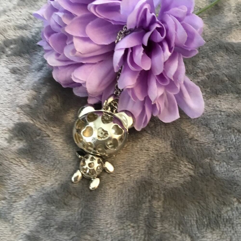 Silver Cute Large Panda Crystals Necklace - Picture 2 of 6